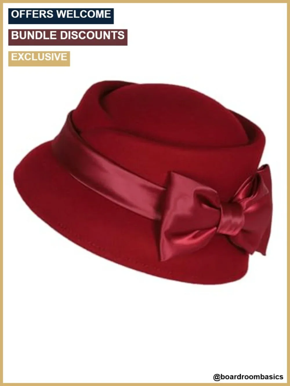 Women's Wool Felt Fedora Hat - Elegant Cloche with Bow Ribbon